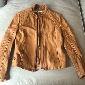 Tan leather jacket